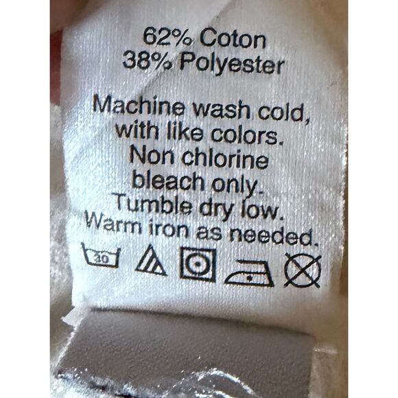 Madewell Lace Up 3/4 Sleeve Pullover Top Off White Casual Cotton Blend - Picture 5 of 6